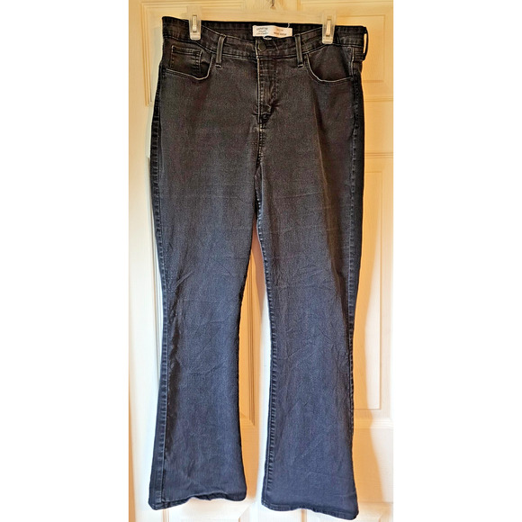 Signature by Levi Strauss Shaping Mid Rise Bootcut Jeans Black Denim Women 16 - Picture 1 of 12